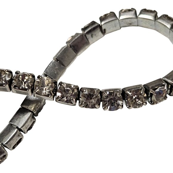 Vintage Elegant Rhinestone Stretch Tennis Bracelet Classic Fashion Jewelry Women - Picture 3 of 4